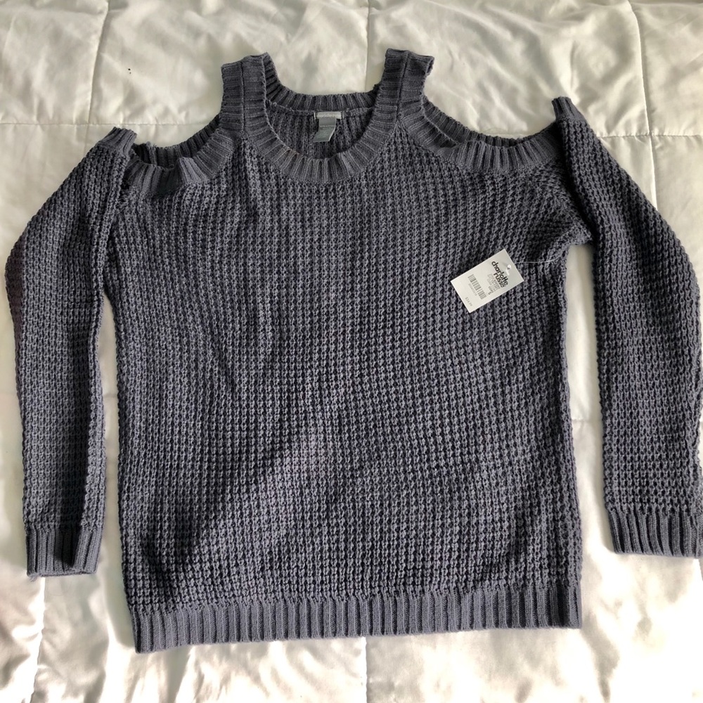 Gray off the shoulder sweater